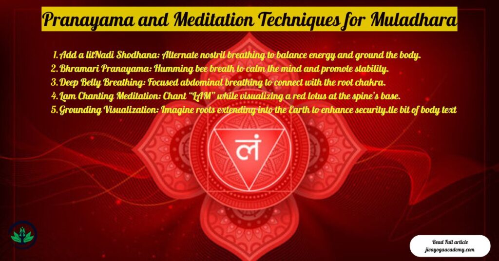 Pranayama and Meditation Techniques for Muladhara